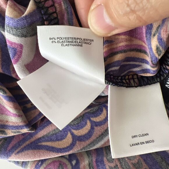 Anne Klein Dress Women 14 Pink African Violet Combo Surplice V-Neck 3/4 Sleeve - Picture 6 of 14